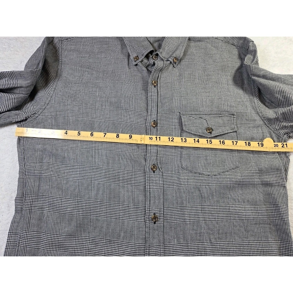 J.Crew Brushed Twill Glen Plaid Button Down Shirt Mens Medium Gray Cotton - Picture 8 of 9